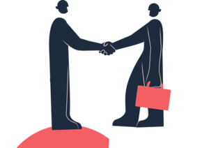 Illustrasjon av to personer som håndhilser