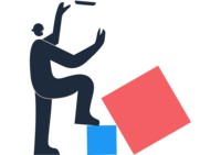 Illustrasjon av en person som kaster noe i luften