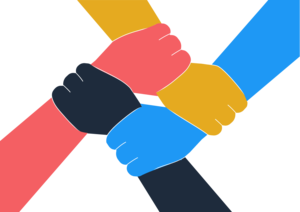 Illustrasjon av en person som sitter og leser en bok