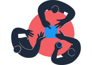 Illustrasjon av sikkerhetsteamet som sørger for at det ikke oppstår sikkerhetsfeil i planene.