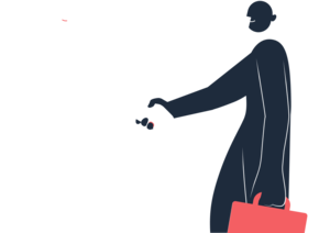 Illustrasjon av to personer som hilser på hverandre